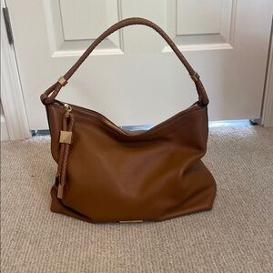 MICHAEL Michael Kors Brown Leather Hobo Bag with Gold Hardware